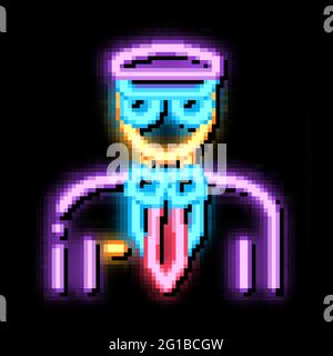 Illustration de l'icône de lueur Silhouette de l'avion pilote Illustration de Vecteur