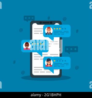 avis en ligne par téléphone Illustration de Vecteur