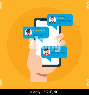 avis en ligne sur le téléphone portable Illustration de Vecteur