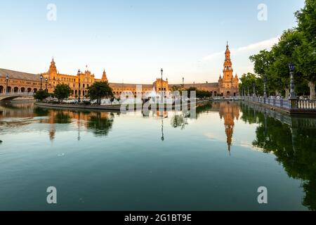 Plaza de España, Séville, Andalousie, Espagne Banque D'Images