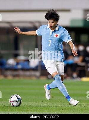 Fukuoka, Japon. 5 juin 2021. Kaoru Mitoma (JPN) football : rencontre internationale amicale entre le Japon 6-0 Ghana au stade Best Denki à Fukuoka, Japon . Credit: AFLO/Alay Live News Banque D'Images