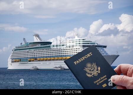 Gros plan sur le passeport des États-Unis d'Amérique Banque D'Images