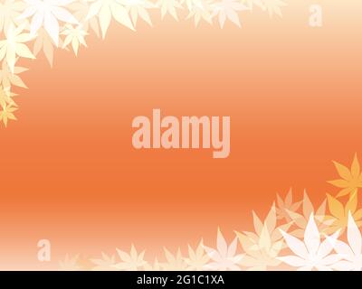 Cadre feuille d'érable et arrière-plan. Illustration vectorielle avec espace de texte sur FOND orange. Illustration de Vecteur