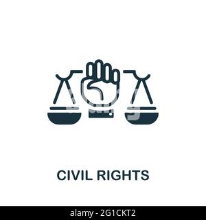 Icône droits civils. Monochrome élément simple de la collection des droits civils. Icône droits civils créatifs pour la conception Web, les modèles, les infographies et plus encore Illustration de Vecteur