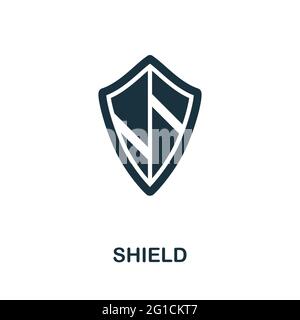 Icône de bouclier. Monochrome élément simple de la collection des droits civils. Icône Creative Shield pour la conception Web, les modèles, les infographies et bien plus encore Illustration de Vecteur