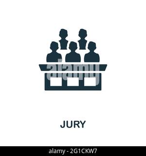 Icône jury. Monochrome élément simple de la collection des droits civils. Icône Creative jury pour la conception web, les modèles, les infographies et plus encore Illustration de Vecteur