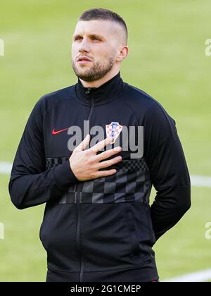 06-06-2021: Voetbal: Belgie contre Kroatie: Brussel BRUSSEL, BELGIQUE - JUIN 6: Ante Rebic of Croatia lors du match international amical entre Belgiu Banque D'Images