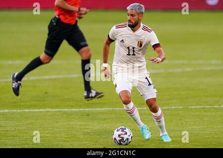 06-06-2021: Voetbal: Belgie contre Kroatie: Brussel BRUSSEL, BELGIQUE - JUIN 6: Yannick Carrasco, de Belgique, contrôle la balle pendant la Frie internationale Banque D'Images