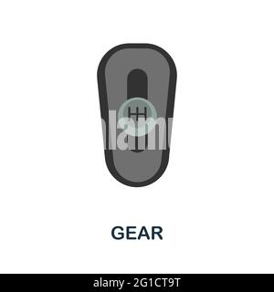 Icône d'engrenage plat. Elément simple de couleur de la collection de voitures de service. Icône Creative Gear pour la conception Web, les modèles, les infographies et bien plus encore Illustration de Vecteur