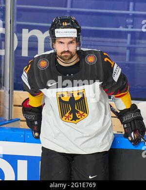 Marco Nowak #11 de l'Allemagne USA - ALLEMAGNE 6-1 finale DES CHAMPIONNATS DU MONDE DE HOCKEY SUR GLACE de l'IIHF pour la 3e place à Riga, Lettonie, Lettland, 6 juin 2021, Saison 2020/2021 © Peter Schatz / Alamy Live News Banque D'Images