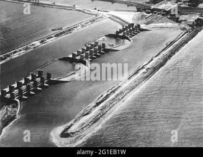 Géographie / voyage, pays-Bas, paysages, Ijsselmeer, clôture Dyke, CONSTRUIT DE 1927 À 1932, VERROU, DROITS-SUPPLÉMENTAIRES-AUTORISATION-INFO-NON-DISPONIBLE Banque D'Images