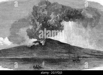 Catastrophes, éruptions volcaniques, éruption de l'Etna, Sicile, 1852, DROITS-SUPPLÉMENTAIRES-AUTORISATION-INFO-NON-DISPONIBLE Banque D'Images