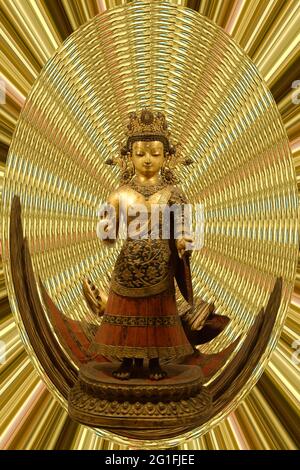 Statue de Dipankara, Bouddha de lumière fixe, XVIIe siècle, Katmandou, Népal Banque D'Images