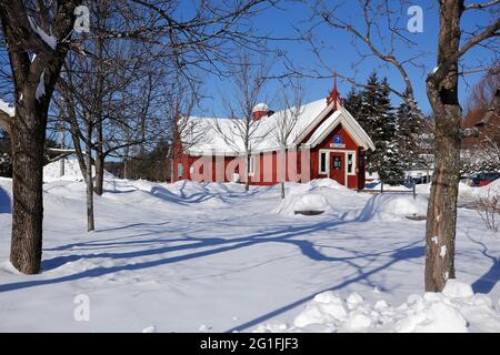 Ancienne gare sur le sentier transcanadien, Val David, province de Québec, Canada Banque D'Images