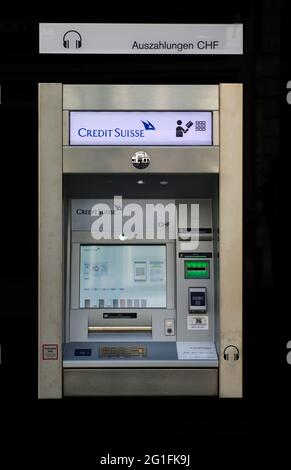 Credit Suisse ATM, Soleure, Suisse Banque D'Images