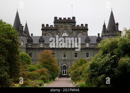 Château d'Inveraray, Château, Clan de Camnell, demeure ancestrale du duc d'Argyll, Inveraray, Loch Fyne, Argyll et Bute, Highlands, Highland, Écosse Banque D'Images