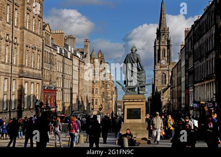 Royal Mile, statue d'Adam Smith, vieille ville, Édimbourg, Écosse, Royaume-Uni Banque D'Images