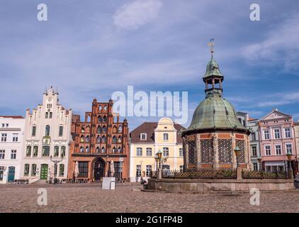 Vieille ville de Wismar dans Mecklembourg-Poméranie occidentale Banque D'Images