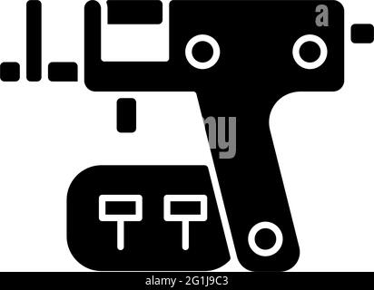 Icône de glyphe noir du pistolet de perçage Illustration de Vecteur