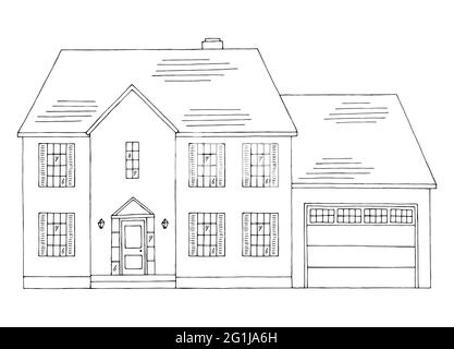 Intérieur extérieur graphique noir blanc esquisse illustration vecteur Illustration de Vecteur