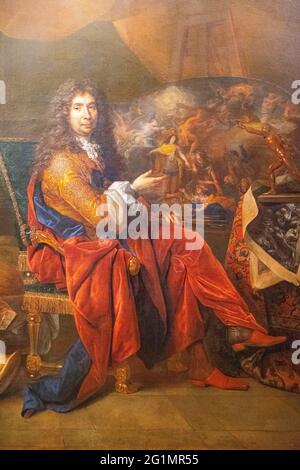 France, Paris, région classée au patrimoine mondial de l'UNESCO, Musée du Louvre, portrait de Charles LE BRUN Banque D'Images