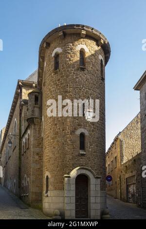 France, Ile et Vilaine, (35) Saint-Malo, une tour entre la rue College et la rue Freres Cotteret Banque D'Images