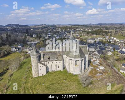 France, Corrèze, Limousin, Parc naturel régional de Millevaches (Parc naturel régional de Millevaches), Saint Angel, église Saint Michel des Anges Banque D'Images