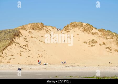 France, pas-de-Calais, Wimereux, Côte d'Opale, plage de Slack Dunes entre Ambleteuse et Wimereux Banque D'Images