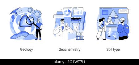 Illustrations vectorielles abstraites de la science de la terre appliquée. Illustration de Vecteur