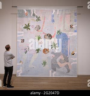 Tate Modern, Londres, Royaume-Uni. 7 juin 2021. Une nouvelle exposition gratuite de plus de 25 œuvres d'artistes australiens pour explorer les débats autour des droits fonciers et de l'héritage du colonialisme commence du 8 juin 2021 au printemps 2022. Crédit : Malcolm Park/Alay Live News. Banque D'Images