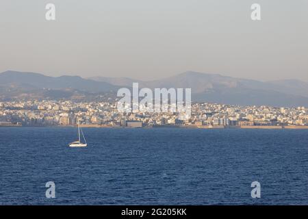 Approche d'Héraklion/Grèce - à bord de TUI Cruises Mein Schiff Herz Banque D'Images