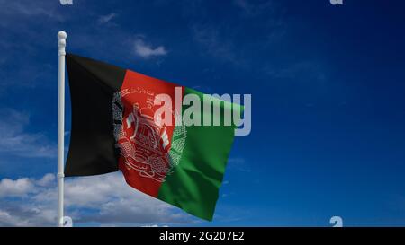 Drapeau national de la République islamique d'Afghanistan, agitant dans le vent. Rendu 3d, CGI Banque D'Images