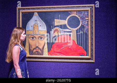 NEW BOND STREET LONDRES 7 JUIN 2021 . Ilya Sergeïevitch Glazunov (russe, 1930-2017), Prince Igor. Estimation: £18,000 - 25,000. La vente russe de Bonhams a lieu à Londres le 9 juin 2021. Credit amer ghazzal/Alamy Live News Banque D'Images