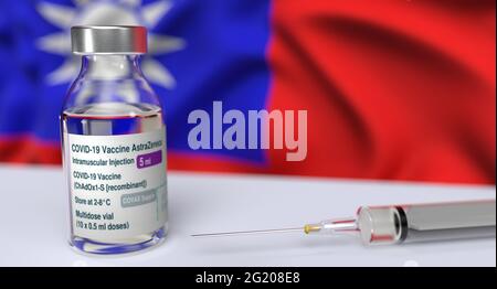 Drapeau de Taiwan Vaccine for Covid-19 Banque D'Images