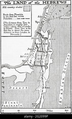 Carte montrant le pays des Hébreux. Tiré d'UNE brève histoire du monde, publié vers 1936 Banque D'Images