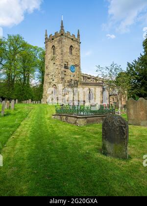 Eyam village église et cimetière de peste village de 1665 Banque D'Images