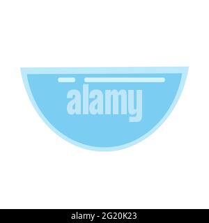 Grand bol en verre pour salades ou fruits, ustensiles de cuisine, ustensiles de cuisine, objet vectoriel sur un fond blanc de style plat, isoler Illustration de Vecteur