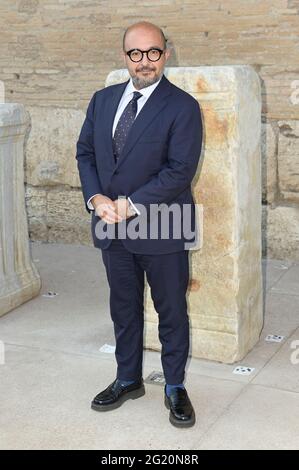 Rome, Italie. 07e juin 2021. Gennaro Sangiuliano participe à la 15e édition du Prix via Margutta au Parc archéologique du Colisée de Rome. Crédit : SOPA Images Limited/Alamy Live News Banque D'Images