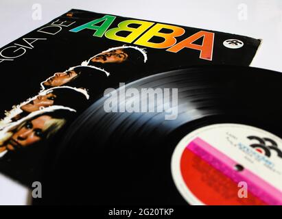 La magie de l'ABBA album de musique sur vinyle disque LP. Groupe pop suédois. Couverture de l'album Banque D'Images