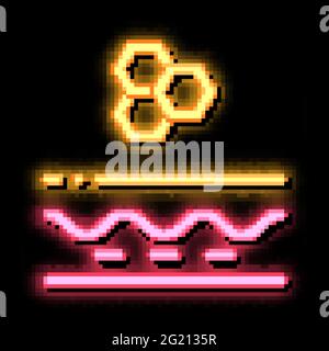 illustration de l'icône de la structure des particules de néon crème Illustration de Vecteur