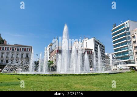 Place Omonia, au centre d'Athènes, Athènes, Grèce. 25 mai 2021 Banque D'Images