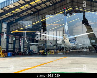 Agrandissement du terminal II de l'aéroport de Mexico. Airline Aero Mexico, AeroMexico, Aeromexico. (Photo de Luis Gutiérrez). Ampliacion de terminal II de l'aéroport de Mexico. Airline Aero Mexico, AeroMexico, Aeromexico. (Photo de Luis Gutiérrez). Banque D'Images