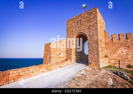 Forteresse de Kaliakra, Bulgarie. Ruines médiévales sur le Cap Kaliakra, Mer Noire, Bulgarie Banque D'Images