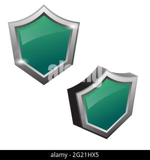 illustration vectorielle de concept isolée 3d shining shield Illustration de Vecteur