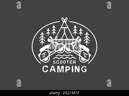 Motif badge art de camping-car Illustration de Vecteur