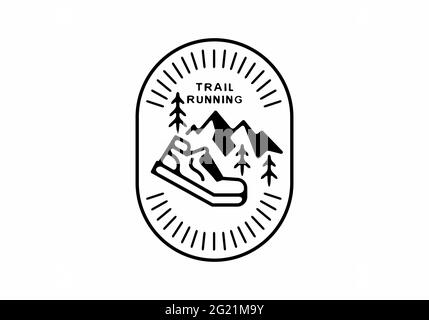 Badge Trail running Line art Illustration de Vecteur