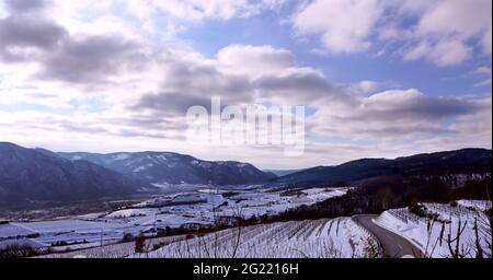 Vue panoramique sur un paysage d'hiver en Autriche Banque D'Images