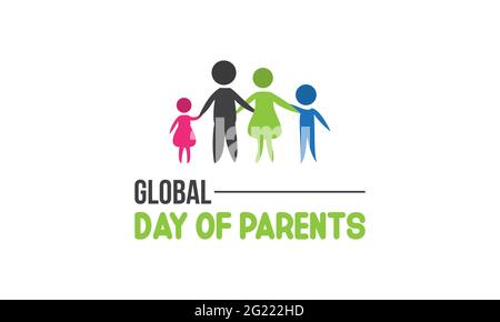 Illustration vectorielle de la Journée mondiale des parents. Modèle de la fête des parents pour les antécédents, la bannière, l'affiche et la campagne de sensibilisation aux cartes. Illustration de Vecteur