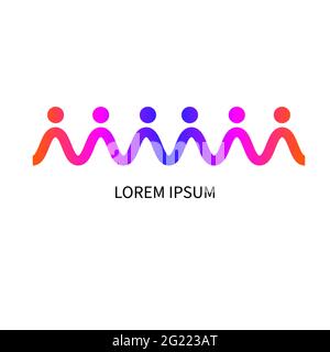 Icône de résumé de groupe de personnes. Logo de partenariat. Concept d'équipe d'affaires. Illustration vectorielle Illustration de Vecteur