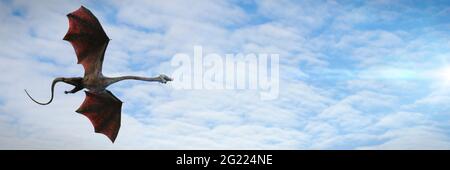 dragon, monstre mythologique volant dans le ciel Banque D'Images